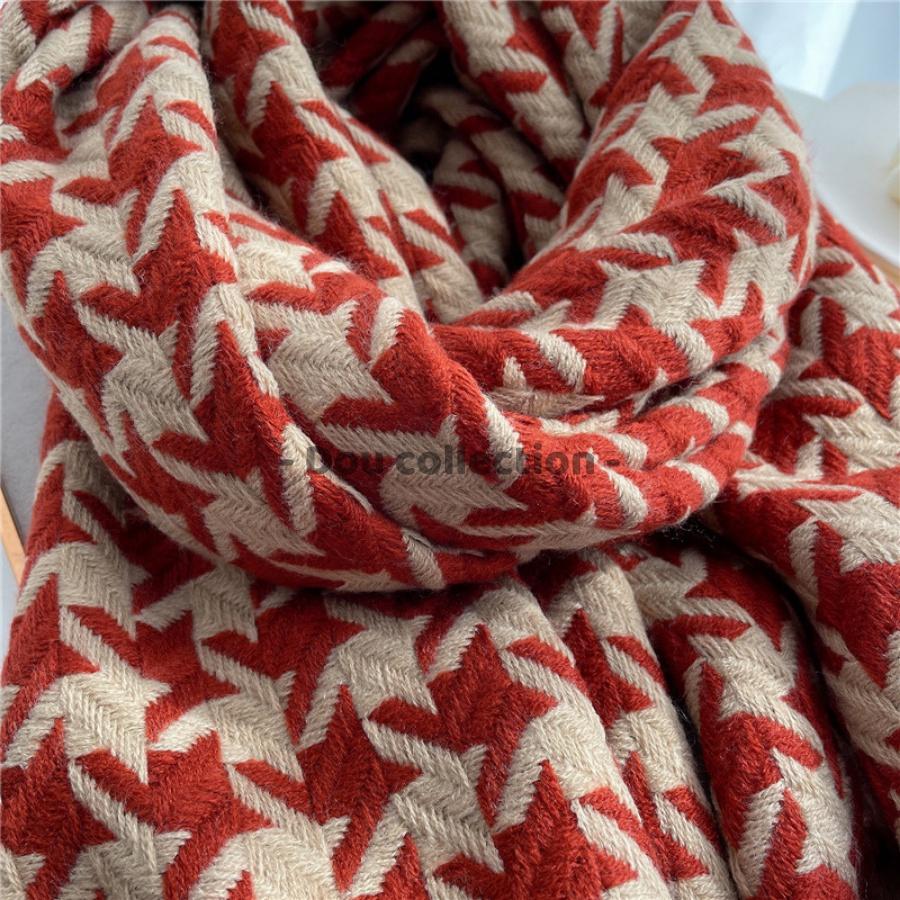 Khăn Choàng Cổ Len (Khăn Cashmere Dày) Cao Cấp Giữ Ấm Mùa Đông Họa Tiết Cao - 60x195cm - PJN.ARC - Mã LN013