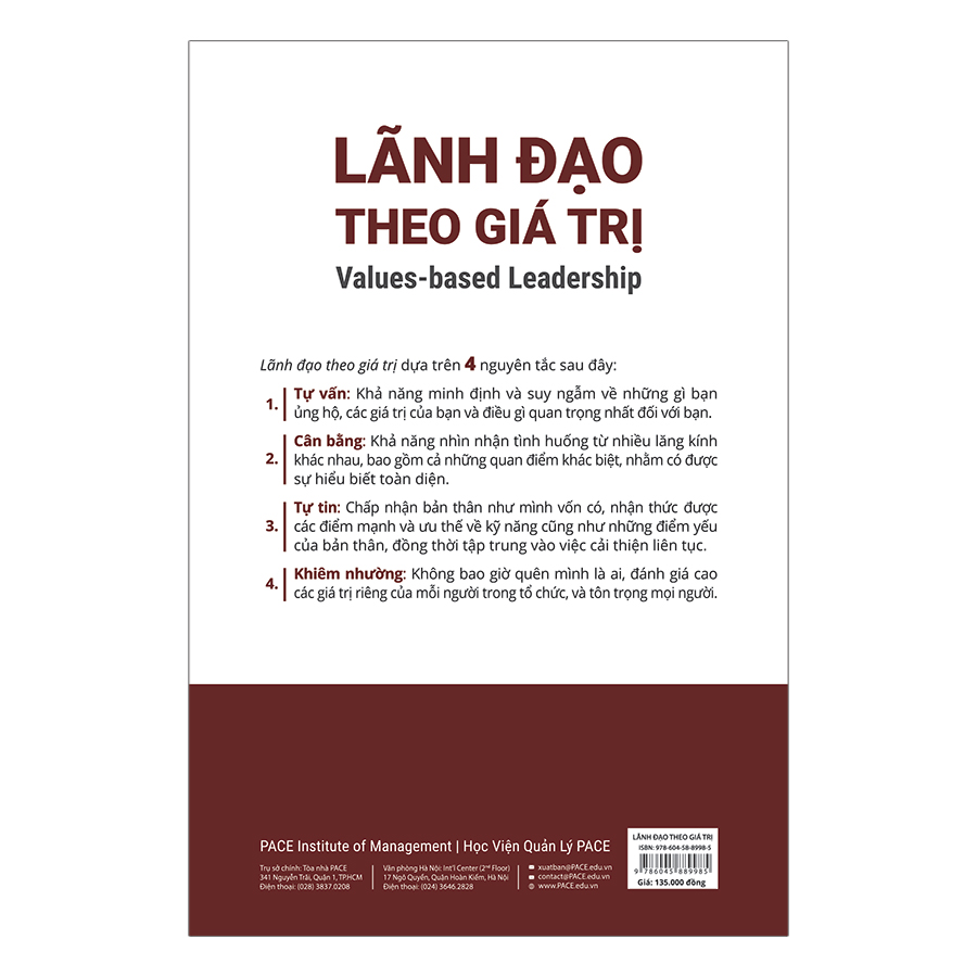 Sách PACE Books - Lãnh đạo theo giá trị (Becoming The Best) - Harry M.Jansen, Kraemer Jr.