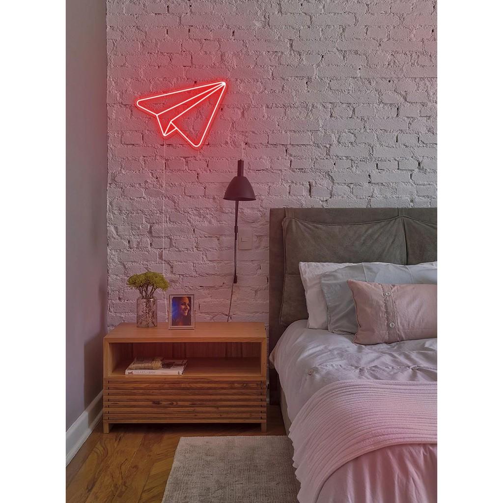 Đèn LED neon sign hình MÁY BAY GIẤY | Saigonneonart | Sử dụng điện 12V | Chuyên dùng trang trí tường, trang trí phòng ngủ, trang trí nhà , trang trí quán coffee, trang trí cửa hàng