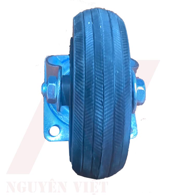 BÁNH XE XE ĐẨY HÀNG CÓ KHÓA BẰNG CAO SU ĐẶC 100X35MM