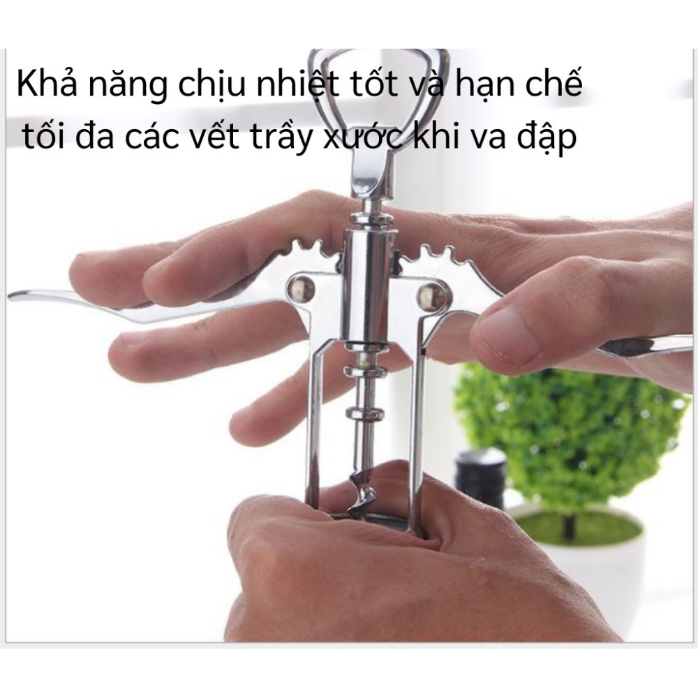 Dụng Cụ Khui Mở Rượu Vang, Khui Bia Kim Loại Không Gỉ - Hàng Chính Hãng MINIIN