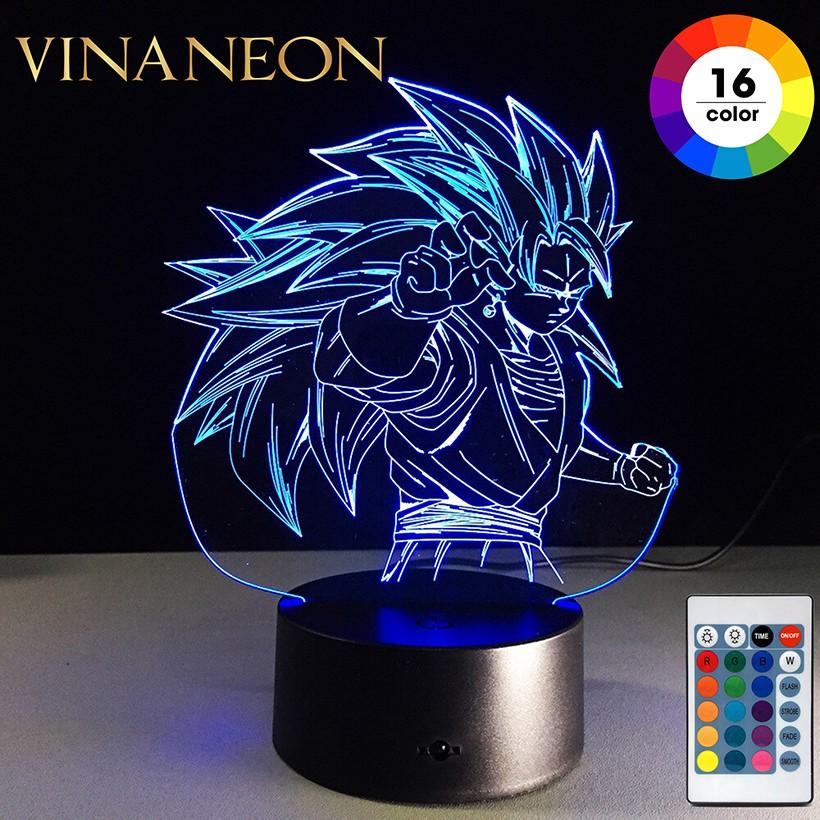 Đèn Neon Trang Trí ️Đèn Trang Trí Bàn Làm Việc Nhân Vật Songoku Đèn Led Trang Trí 3D Anime Dragon Ball