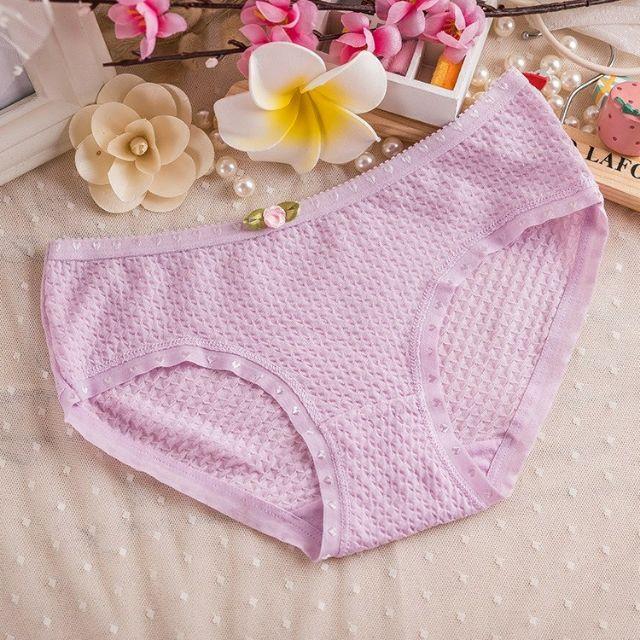 QUẦN LÓT COTTON THÔNG THOÁNG MỀM MỊN ĐÍNH NƠ HOA
