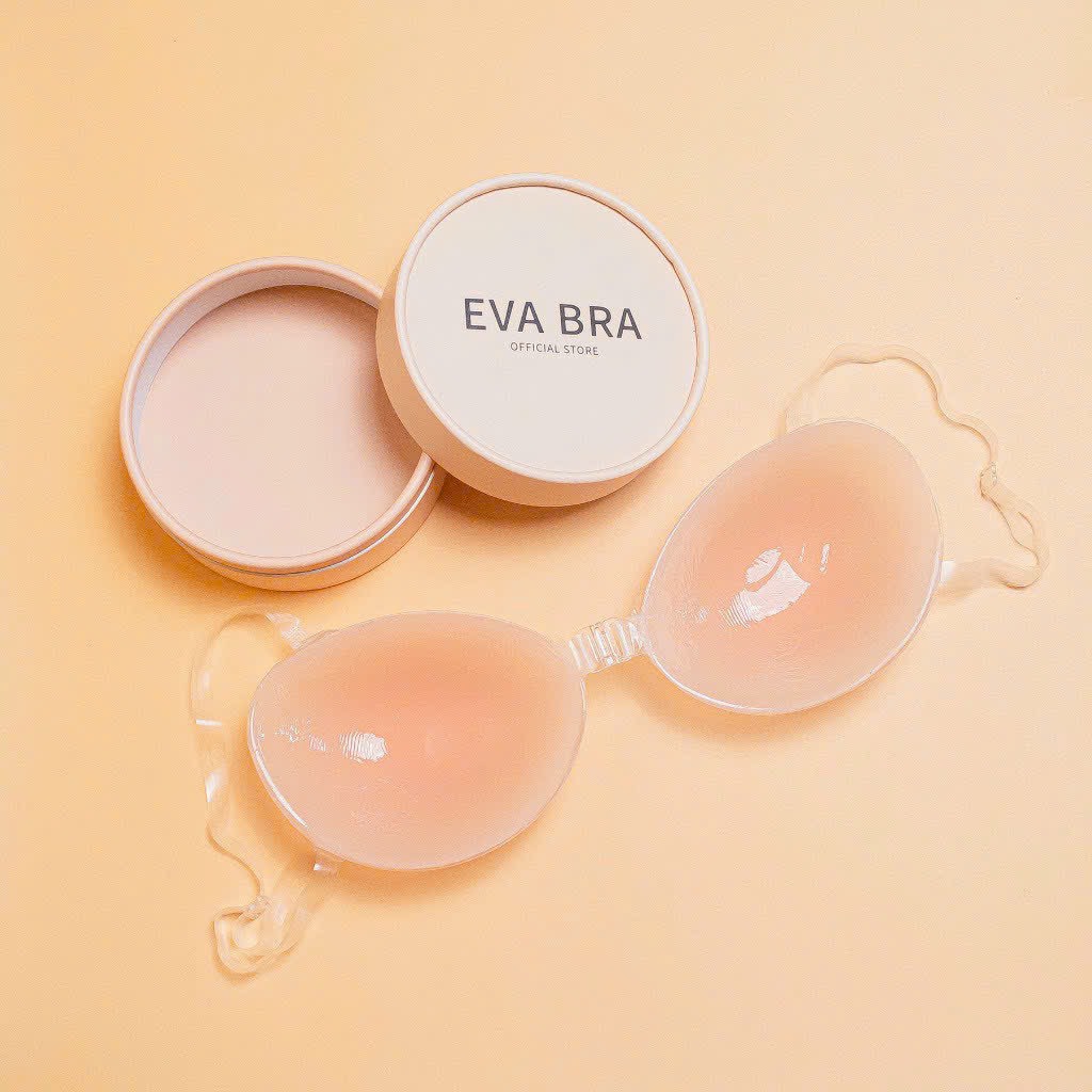 Miếng dán ngực EVA BRA silicon mềm kèm dây trong + hộp đầy đủ