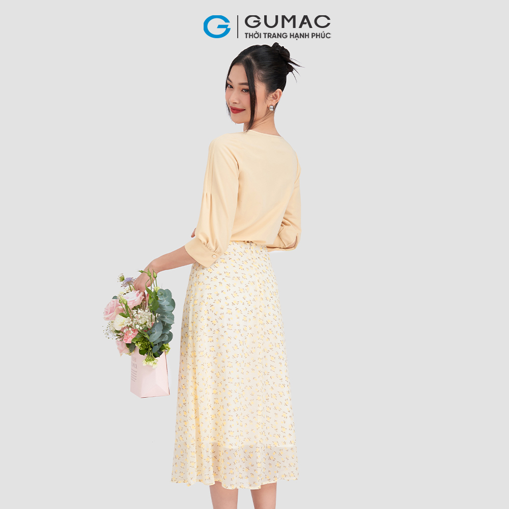 Chân váy hoa midi GUMAC VD03056
