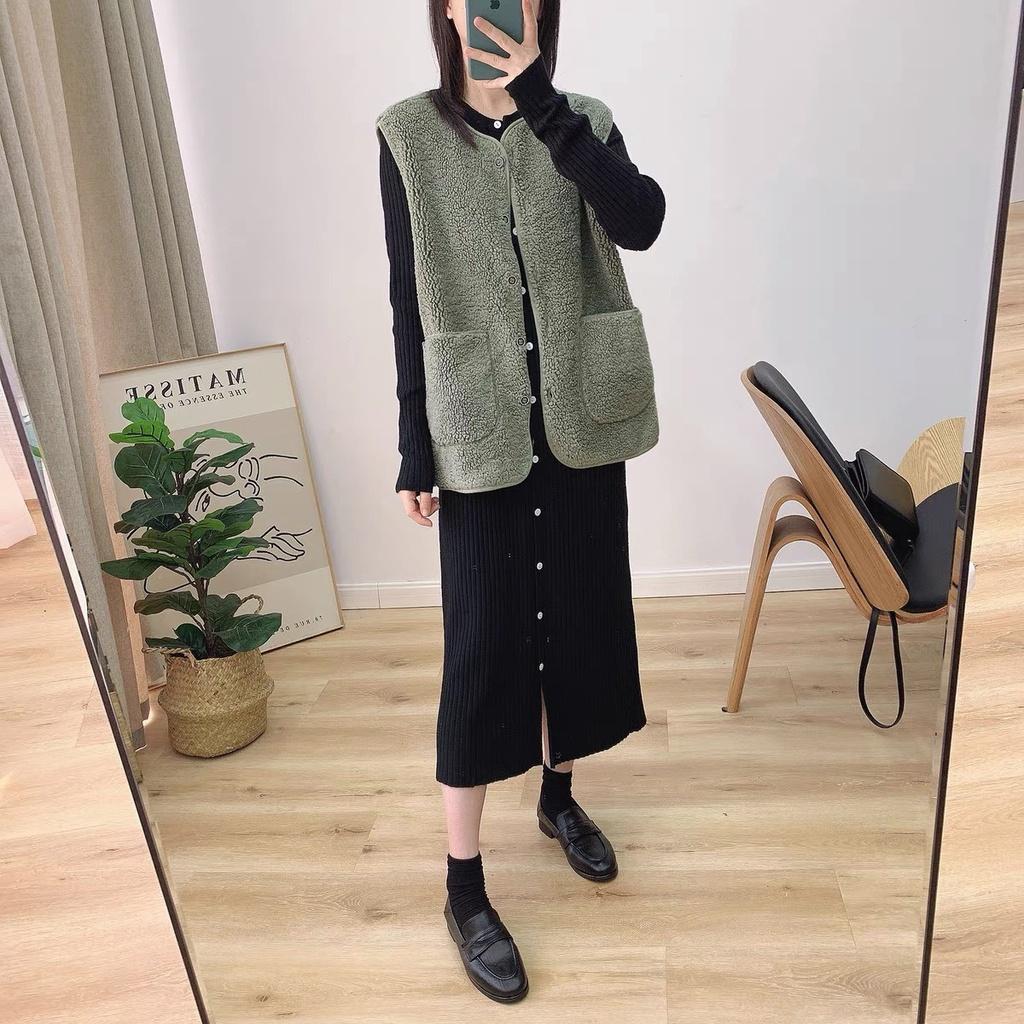 Áo Khoác Lông Cừu Dáng Rộng Phong Cách Ulzzang