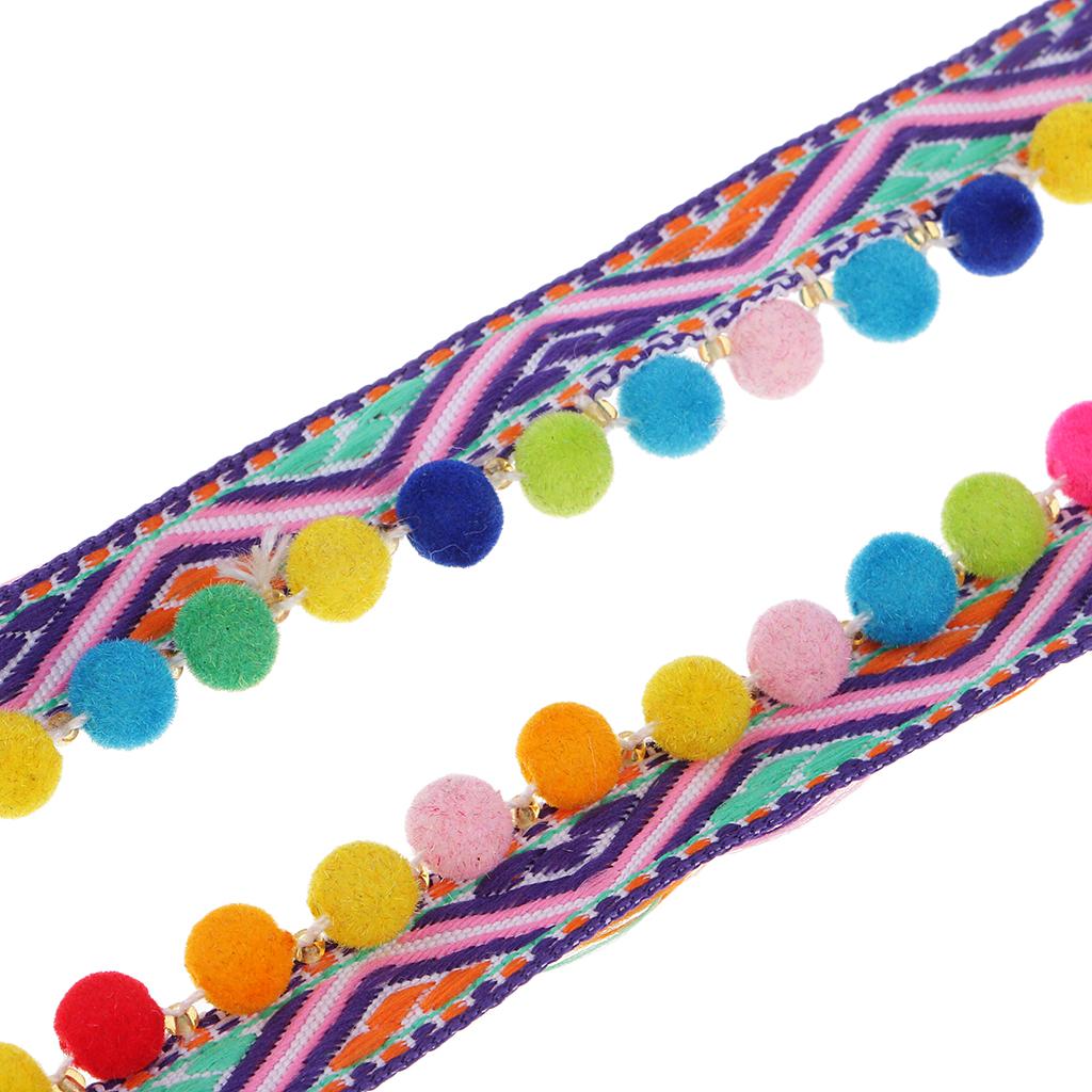 Beaded Pom Pom Bobble Trim Ball Tassel Braid Fringe Jacquard Ribbon Craft