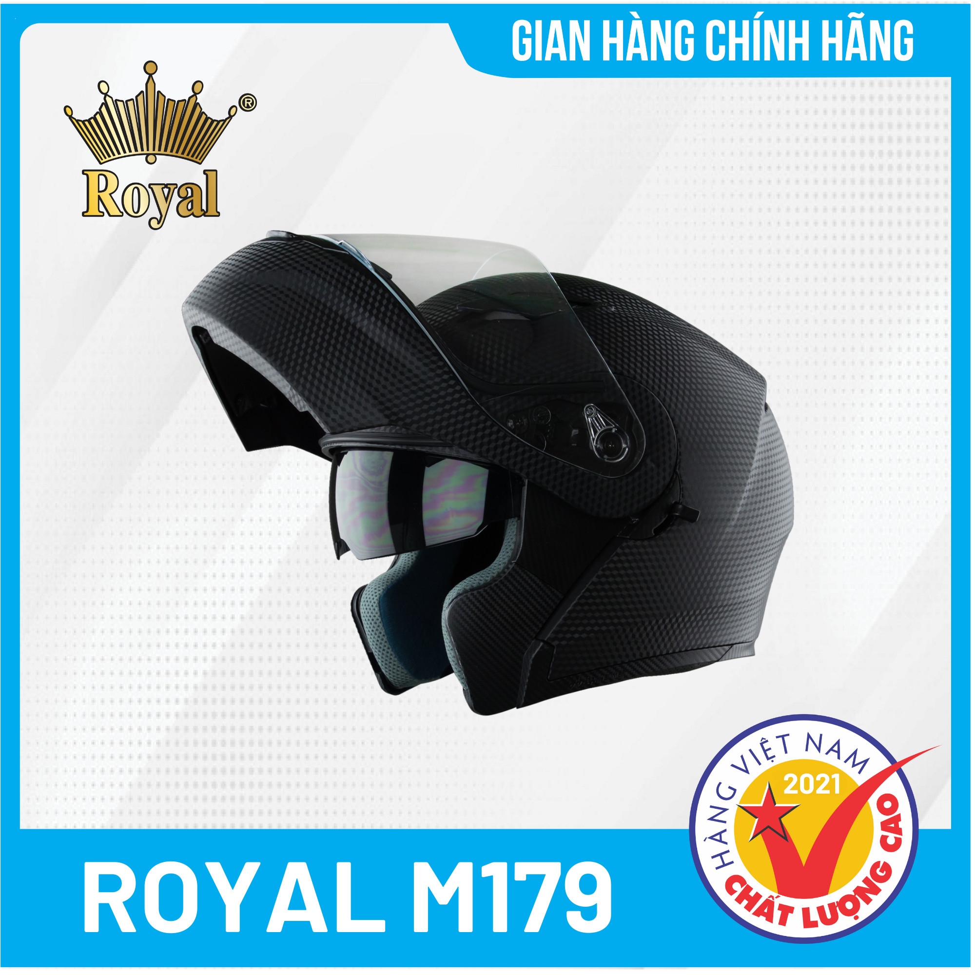 Nón bảo hiểm Lật Hàm Royal M179 2 Kính Thời Thượng, Năng Động, Hiện Đại, Bảo hành chính hãng 12 tháng