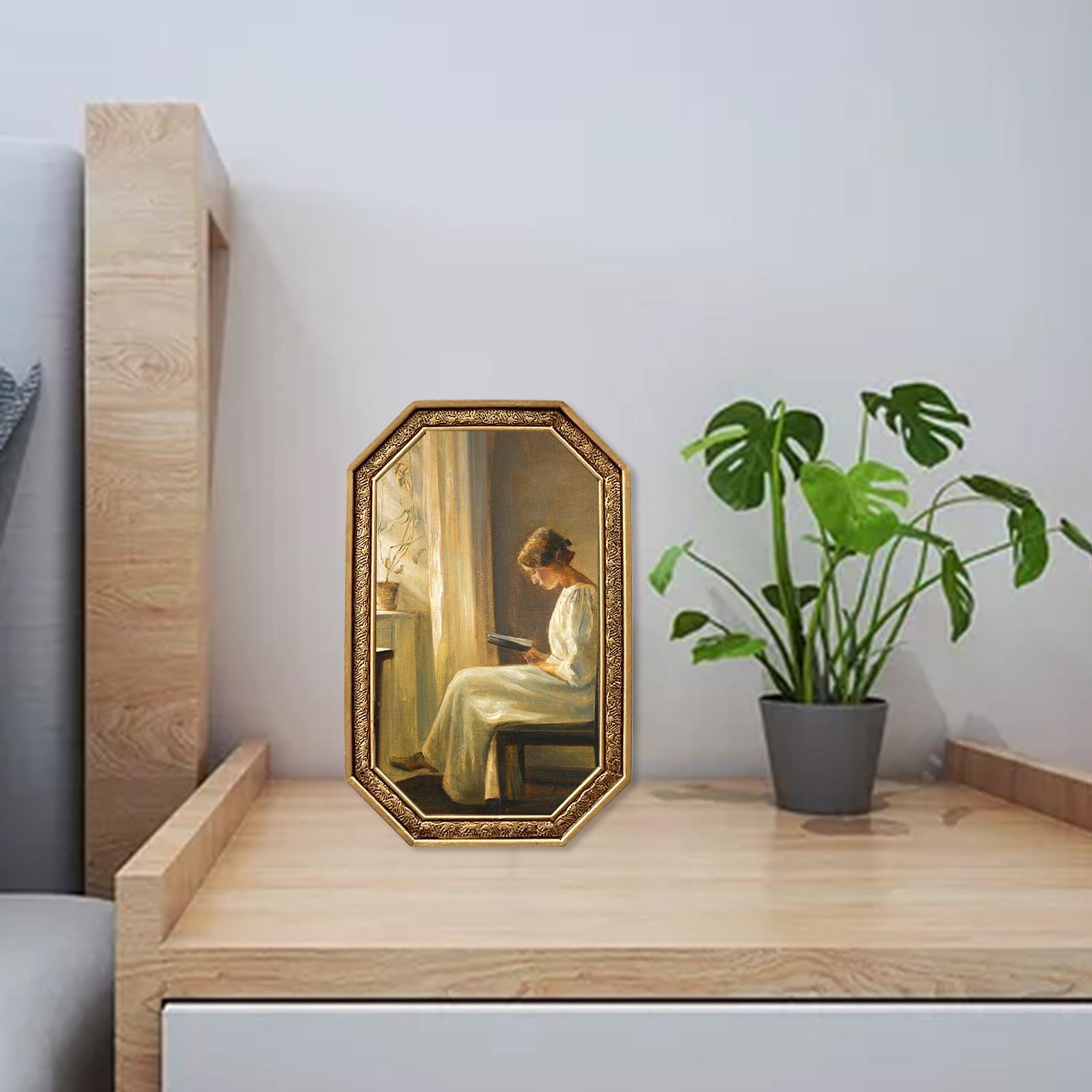 Photo Frame Picture Frame Artwork Resin Antique Style Embossed Frame Photo Display Frame Ornament for Home Hallway Tabletop Decoration Gift