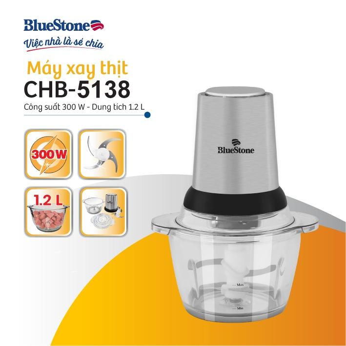 Máy Xay Thịt Bluestone 1.2Lit CHB-5138, 300W-Cối Thủy Tinh , Hàng Chính Hãng