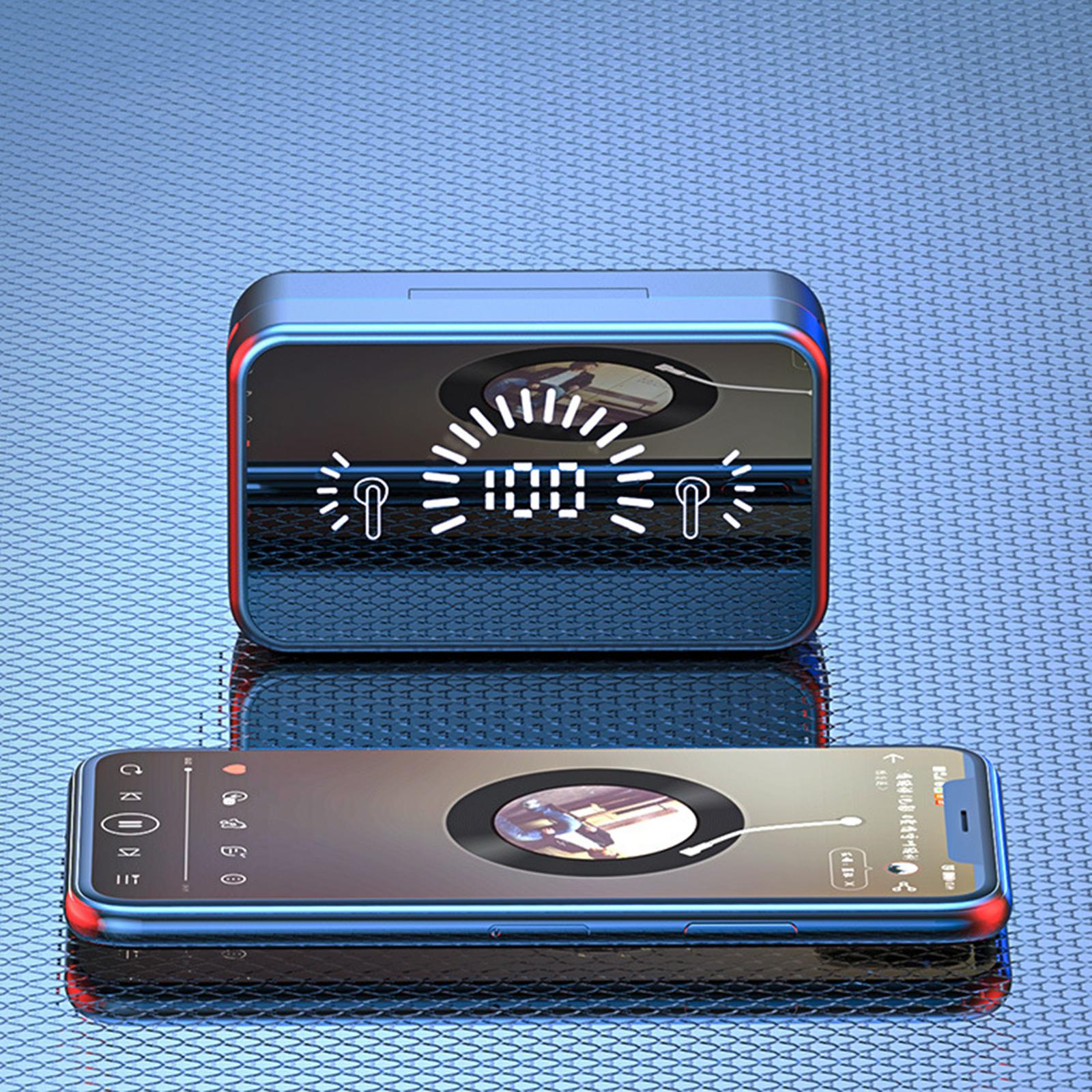 Mini Wireless Earbuds Earphones Touch Function Headphones Lightweight Heavy Bass Mirror with HD Mic Meeting