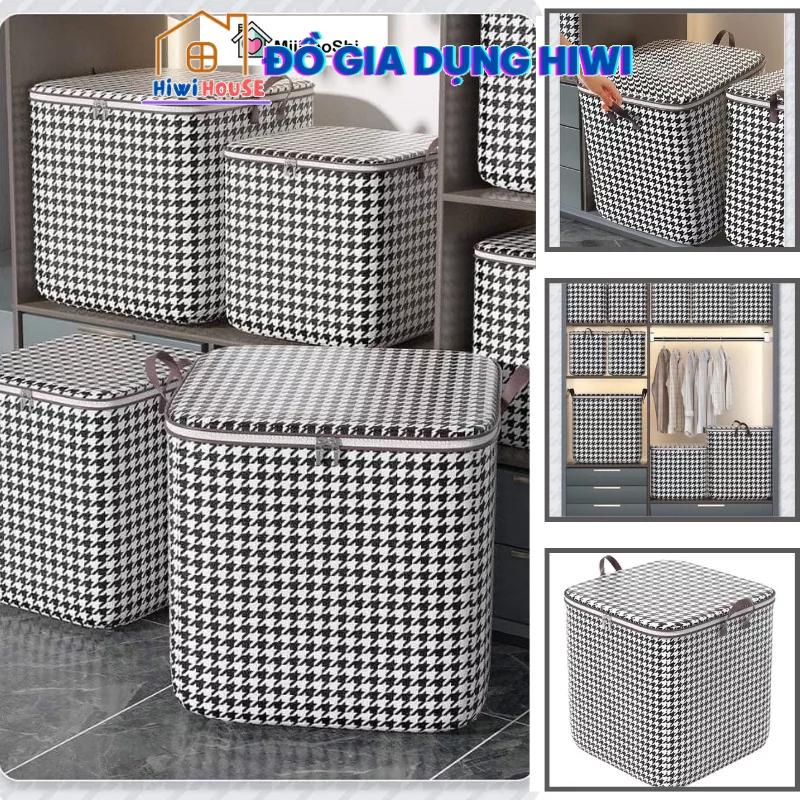 TÚI ĐỰNG CHĂN MÀN QUẦN ÁO HOẠ TIẾT KẺ CARO DÀY DẶN SIÊU BỀN TIỆN LỢI HIWIHOUSE