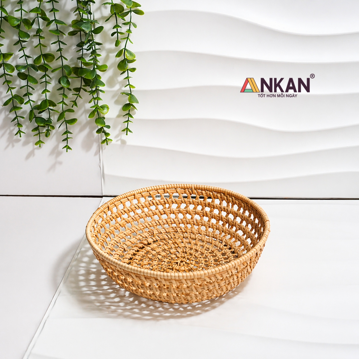 Khay Rổ Mây Tre Đan ANKAN – Đựng Trái Cây, Bánh Kẹo, Đồ Khô, Decor Nhà Ăn & Phòng Khách – Thủ Công Việt Nam