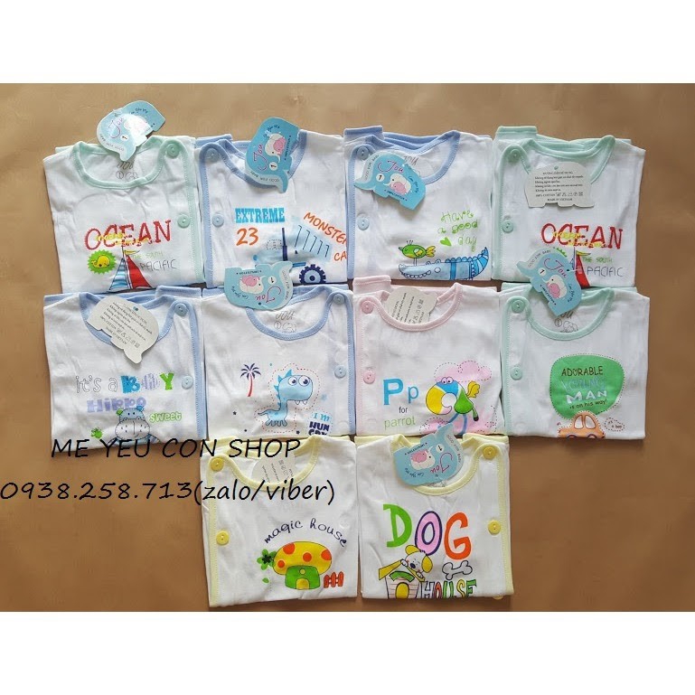 (J02TN) ÁO BÁC SĨ TAY NGẮN TRẮNG VIỀN CHO BÉ 3-11kg - JOU - Viền Hồng