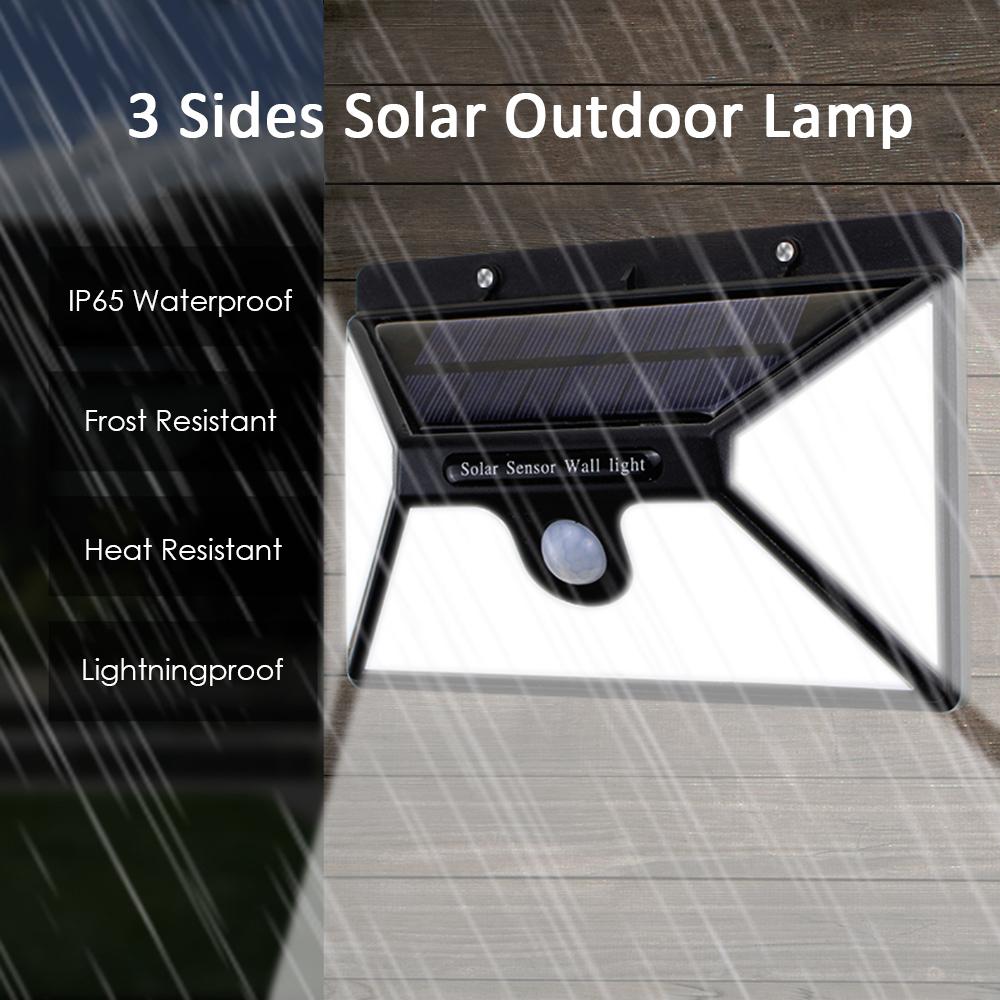 Đèn treo tường ngoài trời sử dụng năng lượng mặt trời với 218 Bóng đèn LED IP65 cảm biến chuyển động,chống thấm nước