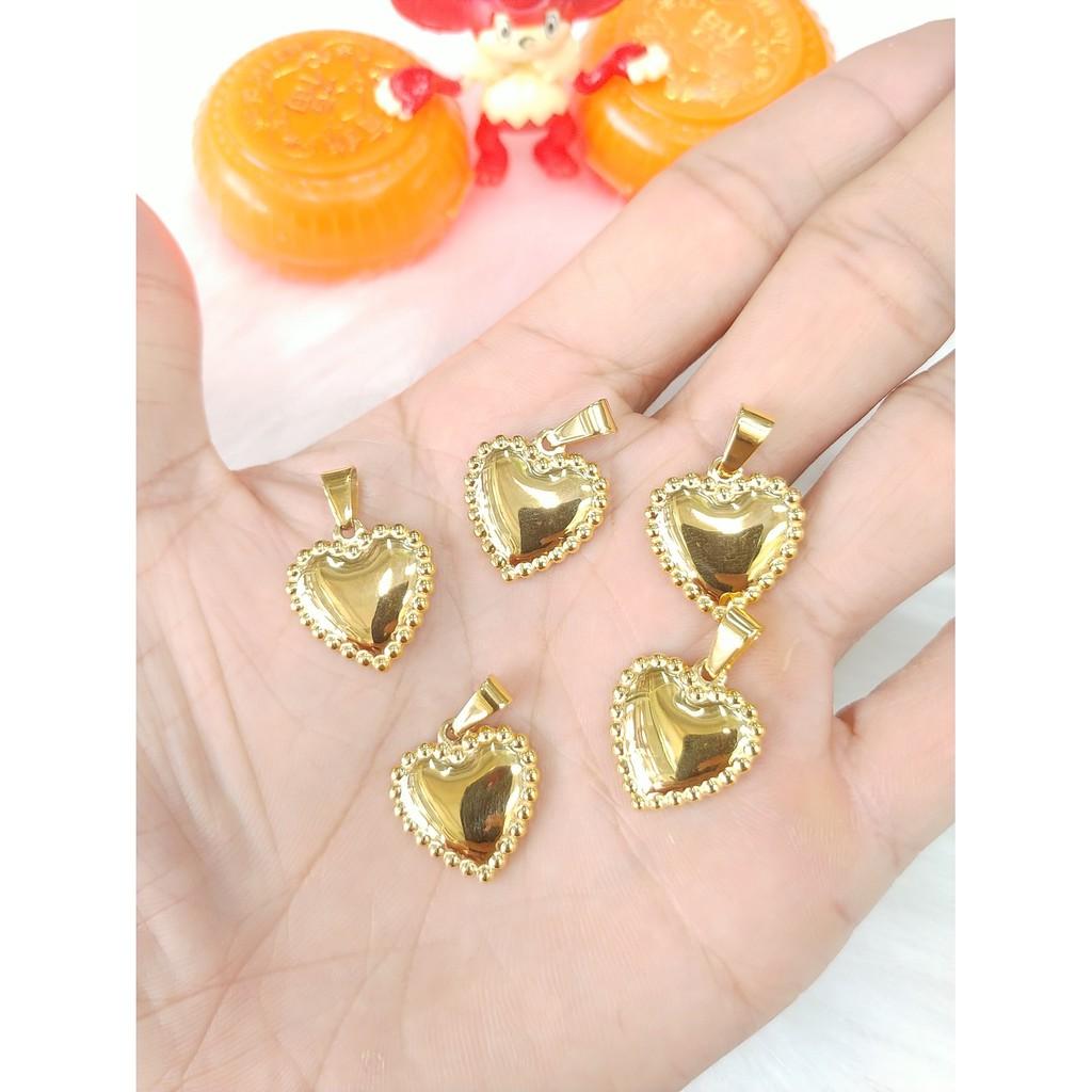Mặt dây chuyền trái tim Cao Cấp- Dùng tắm rửa thoải mái không phai