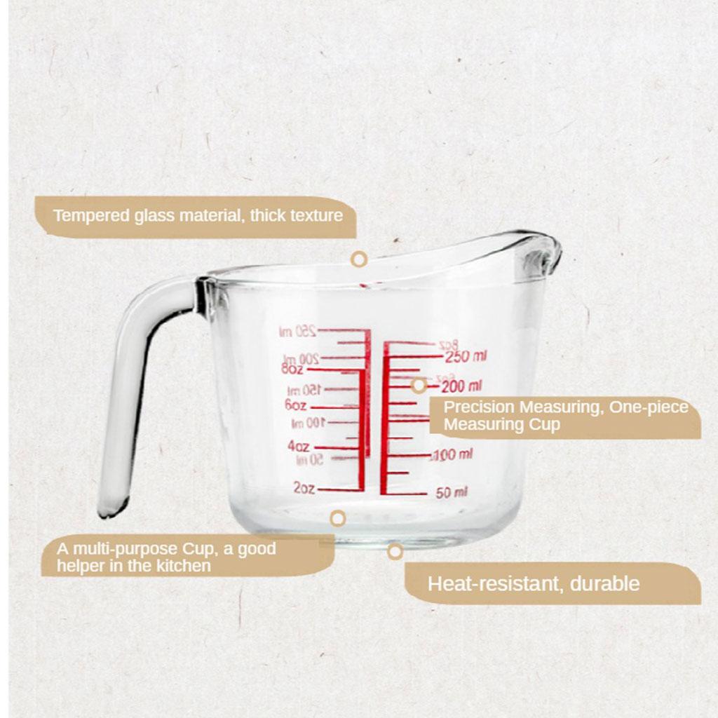 Glass Measuring Cup with Scale Cream Milk Measuring Cup Kitchen Baking Tool