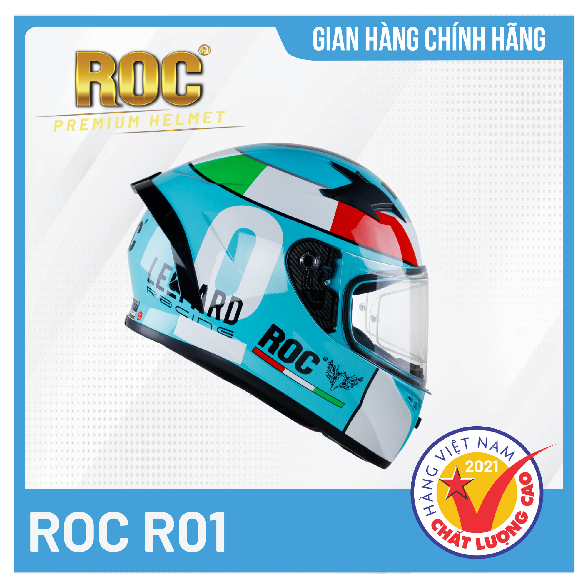 Mũ bảo hiểm Fullface ROC R01 Mạnh Mẽ, Cá Tính