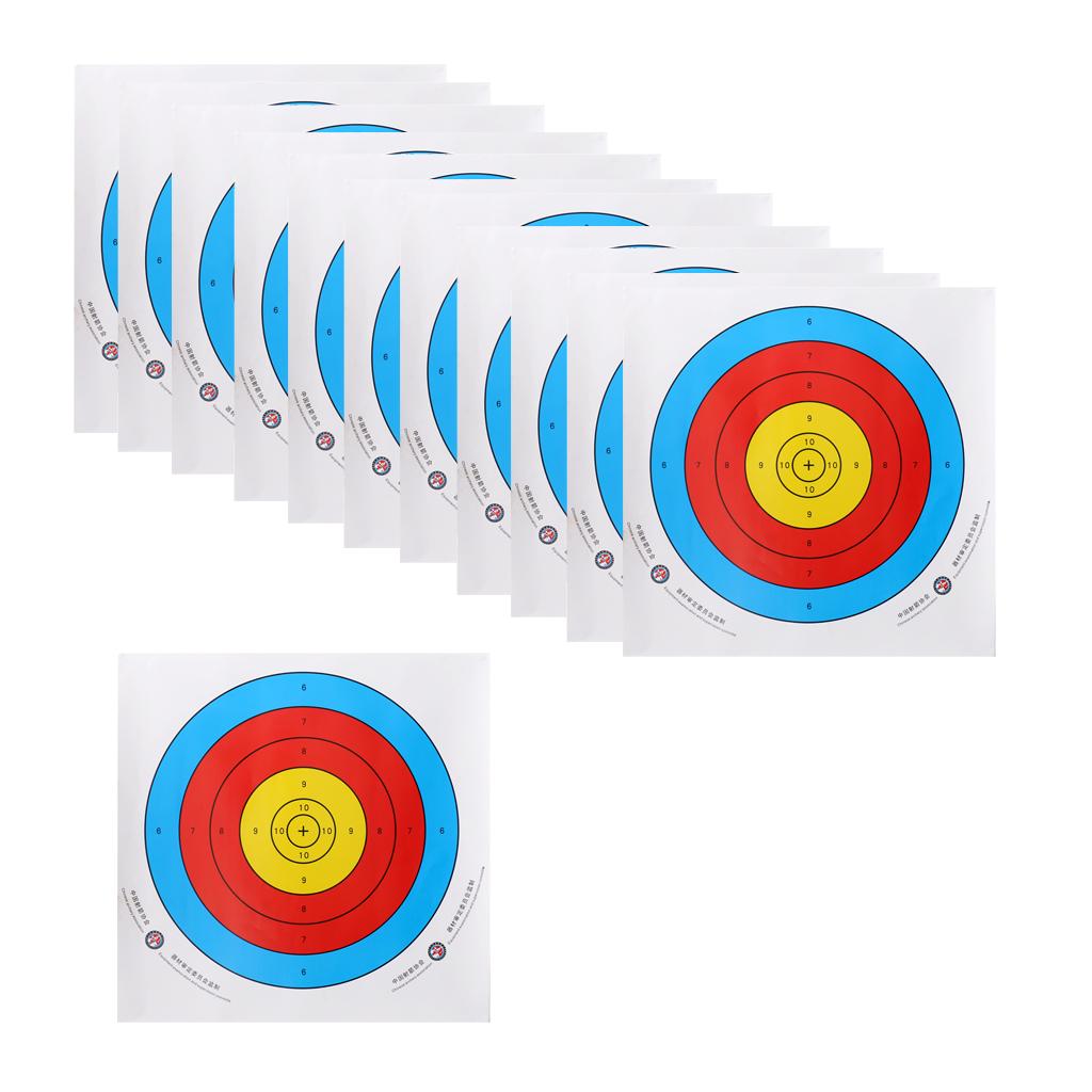 12 Pieces durable Archery Target Paper for Recurve Bow Longbow 43x43cm