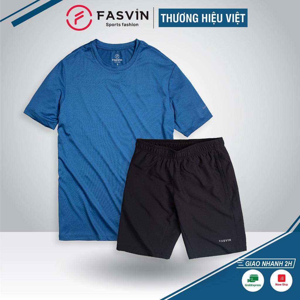 Bộ thể thao nam Fasvin AT22504.HN cổ tròn chất vải mềm nhẹ co giãn thoải mái