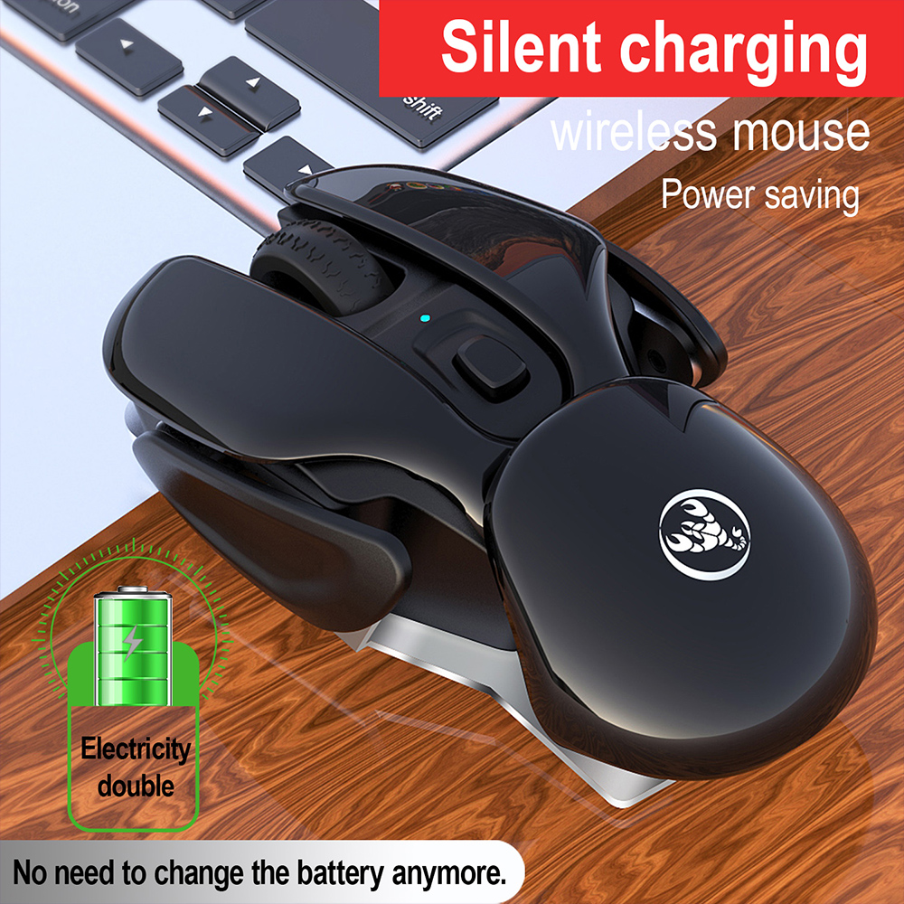 HXSJ T37 Wireless Mouse 2.4G Wireless Mouse Mute Mouse 3 Adjustable DPI Built-in 500mAh Rechargeable Battery Pink