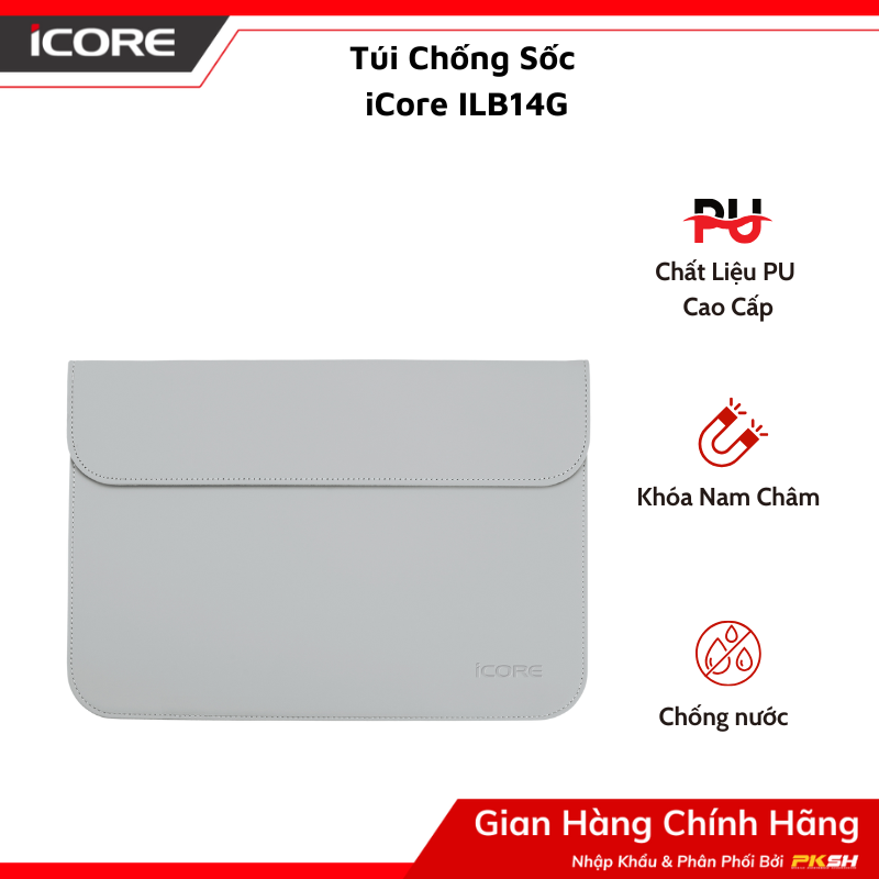 Túi Chống Sốc iCore ILB14G – Siêu Mỏng Nhẹ, Chống Nước, Giá Rẻ Cho Laptop &amp; Macbook 14" - Hàng chính hãng