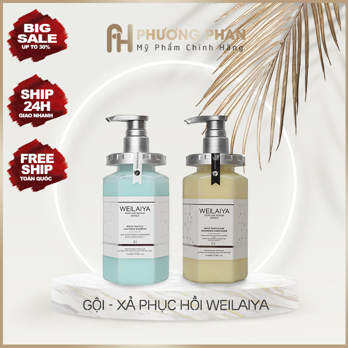 Bộ Dầu Gội Phục Hồi Đa Tầng Nấm Truffle Weilaiya 450ml - Giúp tóc bồng bềnh, bóng mượt - Làm phồng chân tóc - Xóa sạch gàu hiệu quả