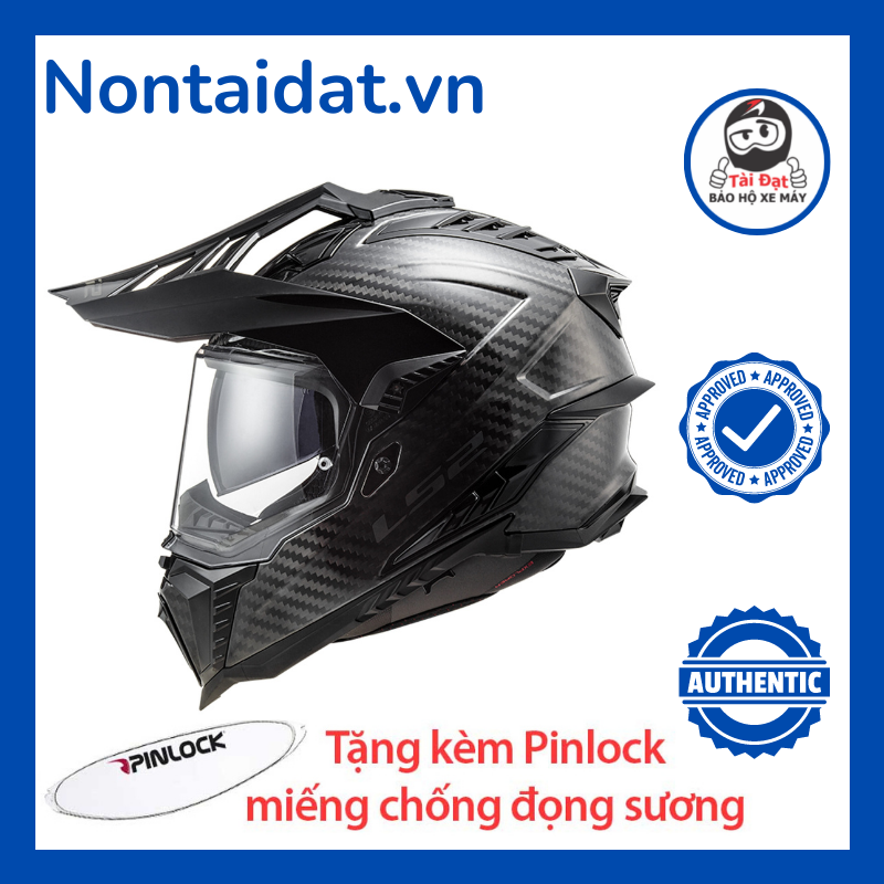 Nón bảo hiểm LS2 DUA OFFROAD MX701 Carbon bóng - Mũ LS2 MX701