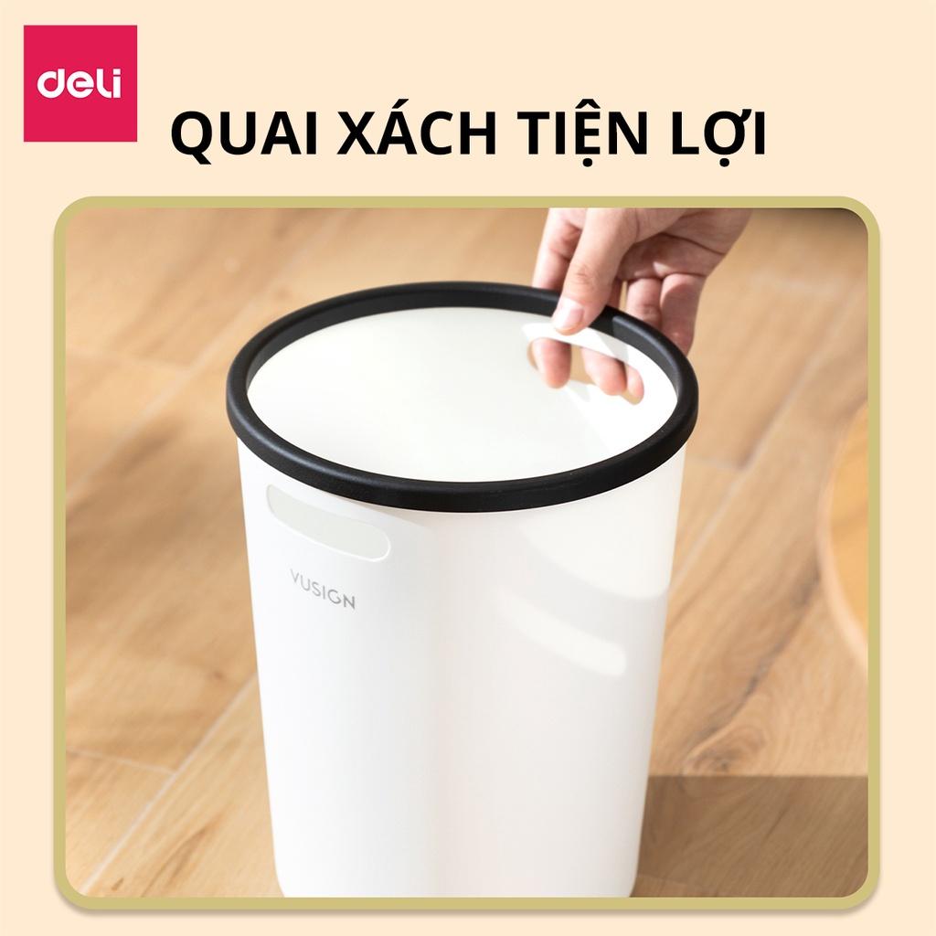 Thùng Rác Văn Phòng Gia Đình 6L Cố Định Túi Rác Deli - Sọt Rác Nhựa Nguyên Sinh Hạn Chế Mùi Hôi Tiện Lợi Tiết Kiệm Không Gian Cho Văn Phòng Nhà Bếp - VS1101