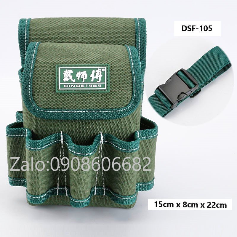 Túi Đựng Đồ nghề Đeo Hông DSF-105 May Bố Canvas Rất Dầy