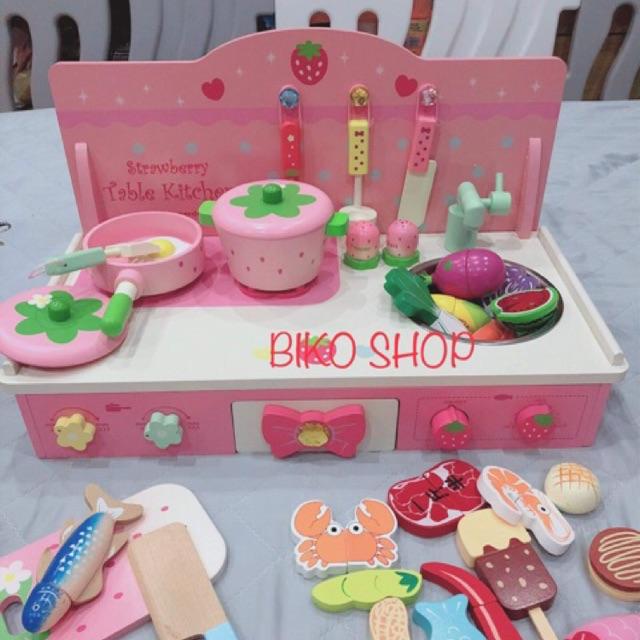 Đồ chơi Bộ bếp dâu hồng