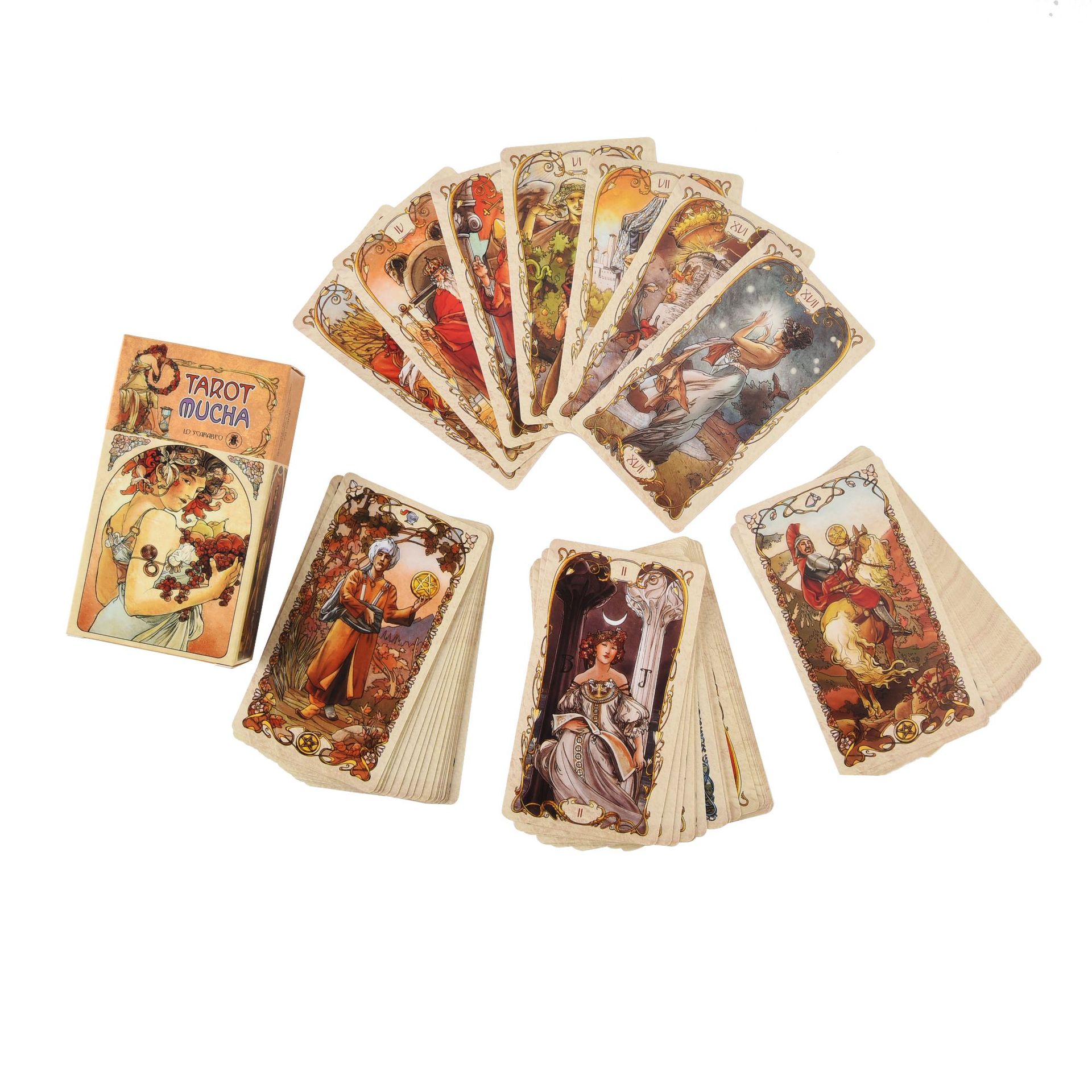 Combo Bộ Bài Bói Tarot Mucha Card Deck và Khăn Trải Bàn Tarot