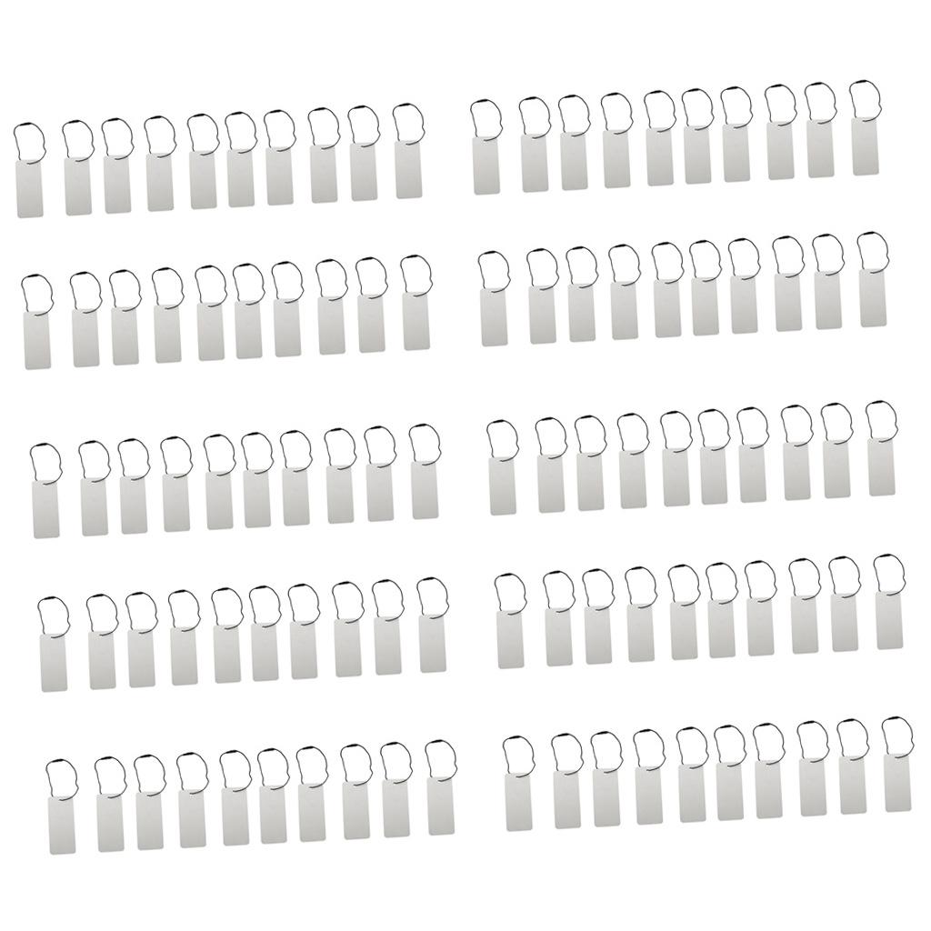 100x Trống Giá Các Thẻ Hình Chữ Nhật Quần Áo Thẻ Đánh Dấu Thẻ Màu Đen Dây