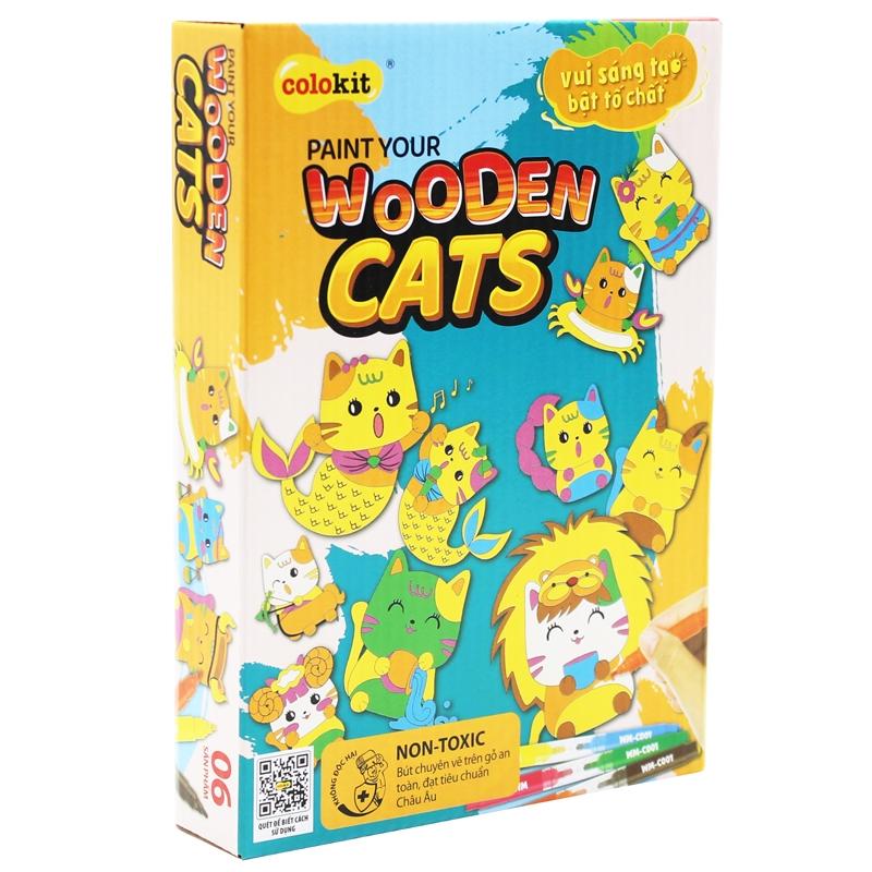 Bộ Tranh Gỗ Tô Màu DIY Paint Your Wooden Cats - Colorkit KIT-C030