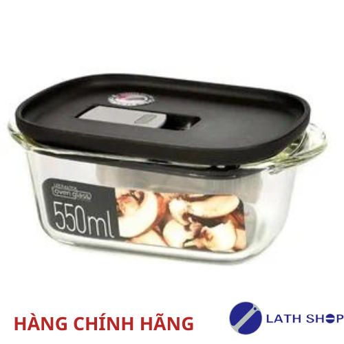 Hộp Thủy Tinh Chịu Nhiệt Lock&amp;Lock Steam Hole LLG940 550ML (1 Hộp) Màu Trắng Và Đen - Hàng Chính Hãng