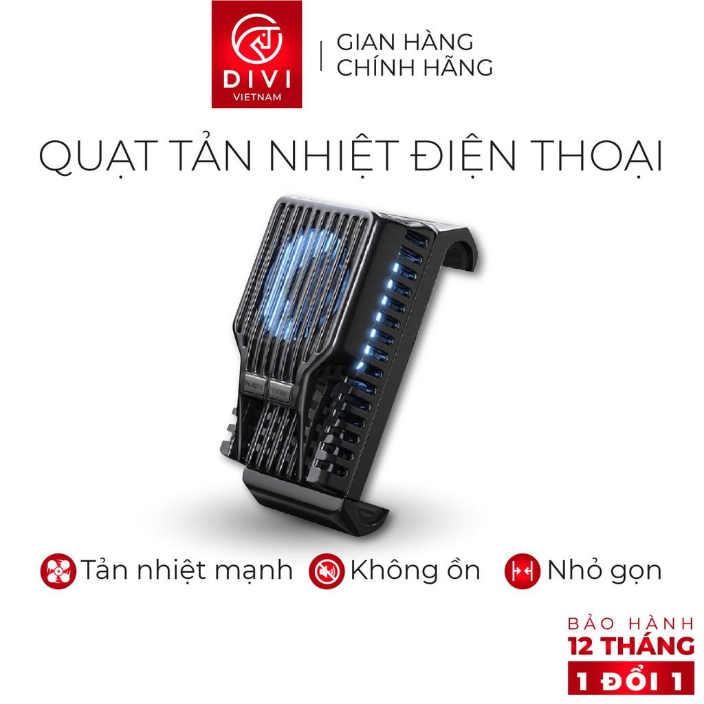 Quạt tản nhiệt điện thoại DIVI E725 LED Tản nhiệt nhanh - Hàng phân phối chính hãng - Bảo hành 12 tháng 1 đổi 1