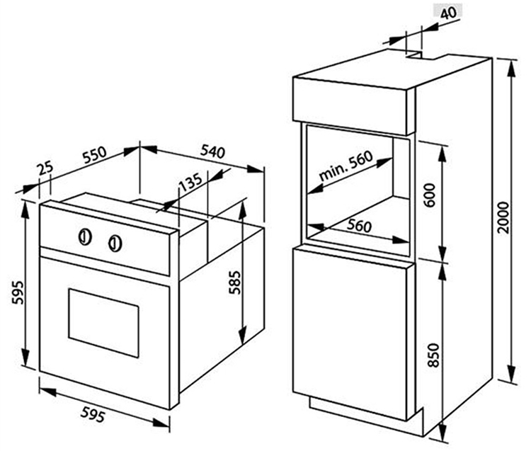 Lò Nướng Amica EBI71123AA Steam - Hàng chính hãng