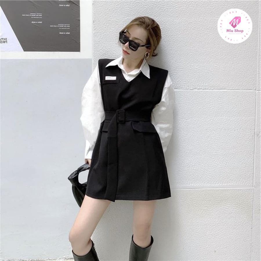 Set Áo Sơ Mi + Đầm Suông Kèm Belt
