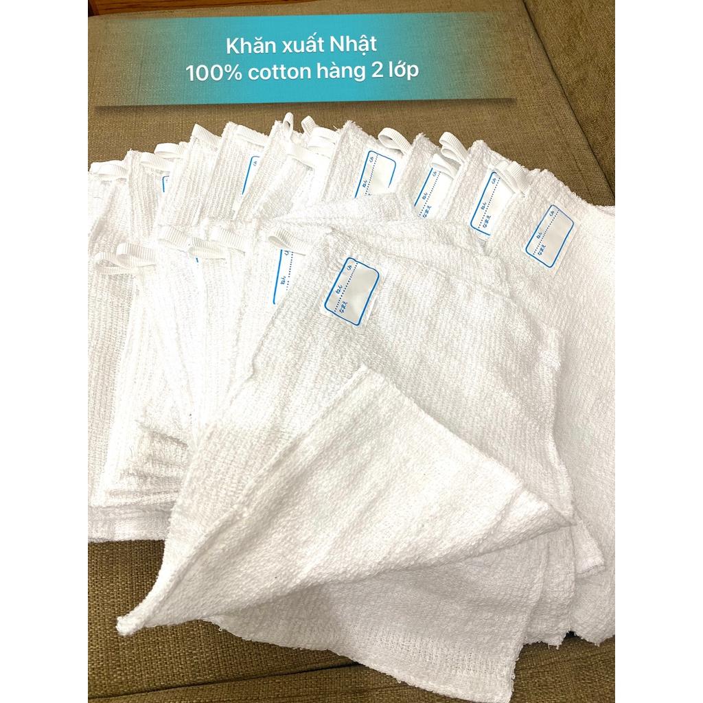 Sét 10 khăn lau cotton hàng 2 lớp dày dặn xuất Nhật KT 20x30cm