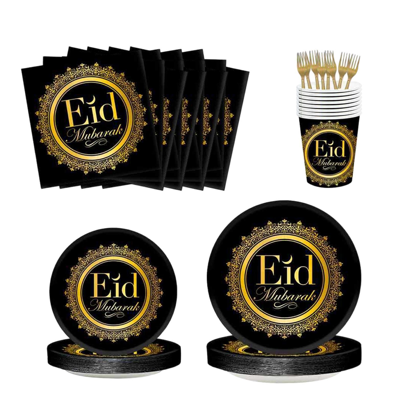 Paper Ramadan Eid Mubarak Party Supplies Set for Party Birthday Guests