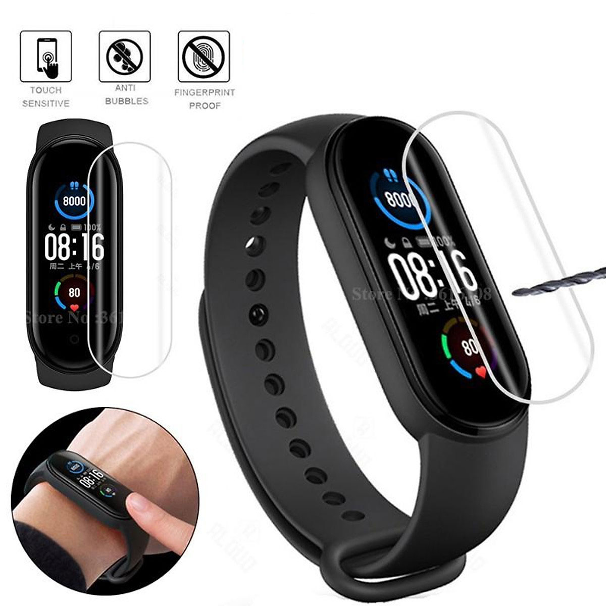 Bộ 2 miếng dán bảo vệ màn hình Miband 5 / 6 -  Dán PPF trong suốt cho vòng đeo tay thông minh Xiaomi Mi Band 5 / 6