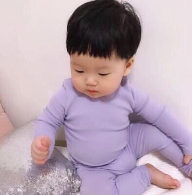 Bộ dài tay kèm nón tai thỏ cho bé Minky Mom đồ bộ thu đồng mũ tai thỏ cho bé minky xìn xò giá gốc tân xưởng