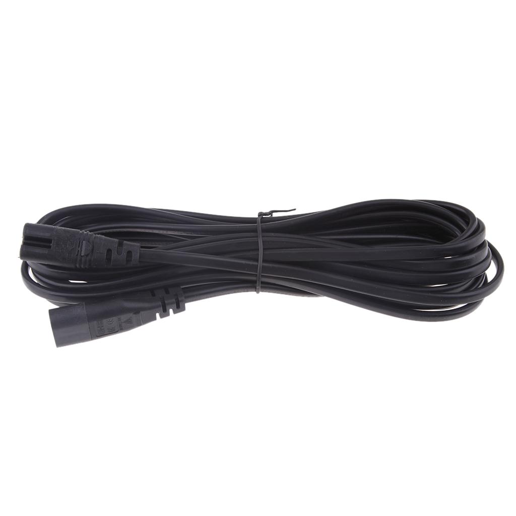 IEC 320 C8 Để C7 Cắm Chuyển Đổi Adapter Nối Dài Dây Cáp Điện 500 Cm Màu Đen