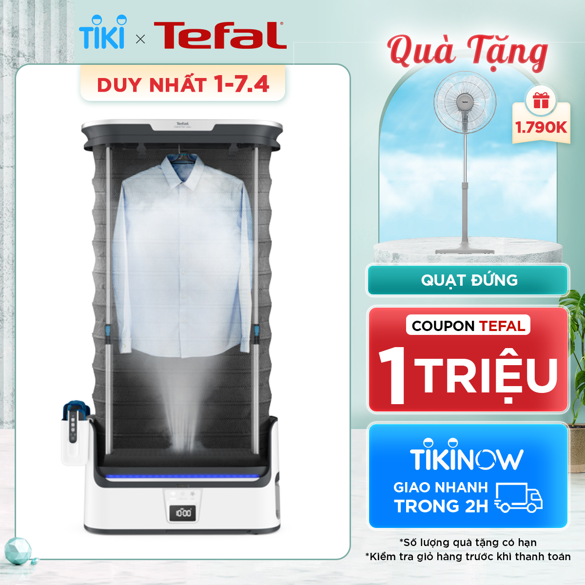 Máy chăm sóc quần, áo đa năng Tefal YT4050E1 - Hàng chính hãng
