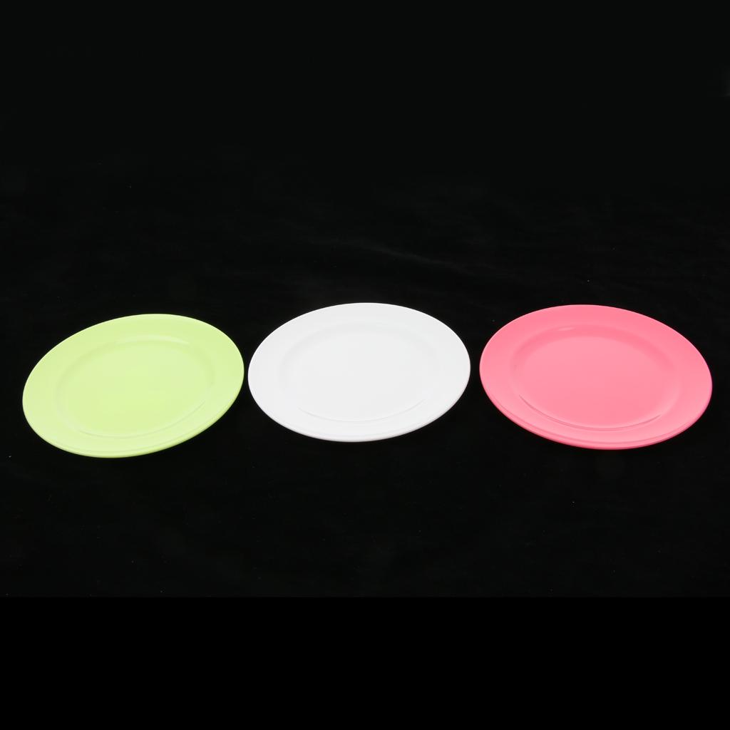 2pcs Plates Set Food Container Dishes Camping Outdoor Storage Bowl Pink