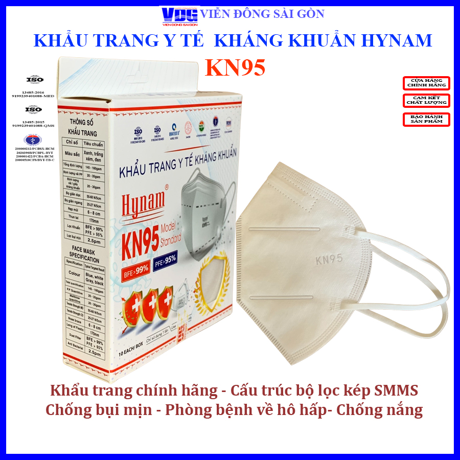 Khẩu trang y tế Hynam KN95 thùng 720 cái chính hãng, kháng khuẩn, chống bụi siêu mịn, chất lượng, đẹp