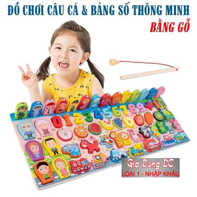 Bộ Đồ Chơi Câu Cá Và Ghép Số Học Đếm 63 Chi Tiết Cho Bé, Bộ Bảng Số Thông Minh bằng gỗ mới nhất