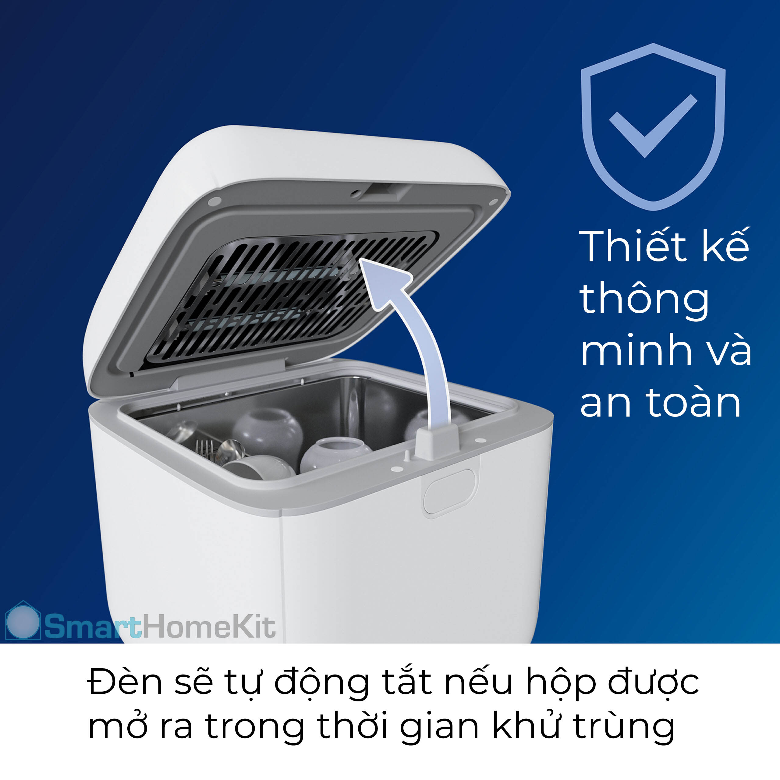 Hộp khử trùng Philips UVC Disinfection Box 10L 135W TC VN tích hợp cảm biến an toàn cho người dùng - Hàng Chính Hãng