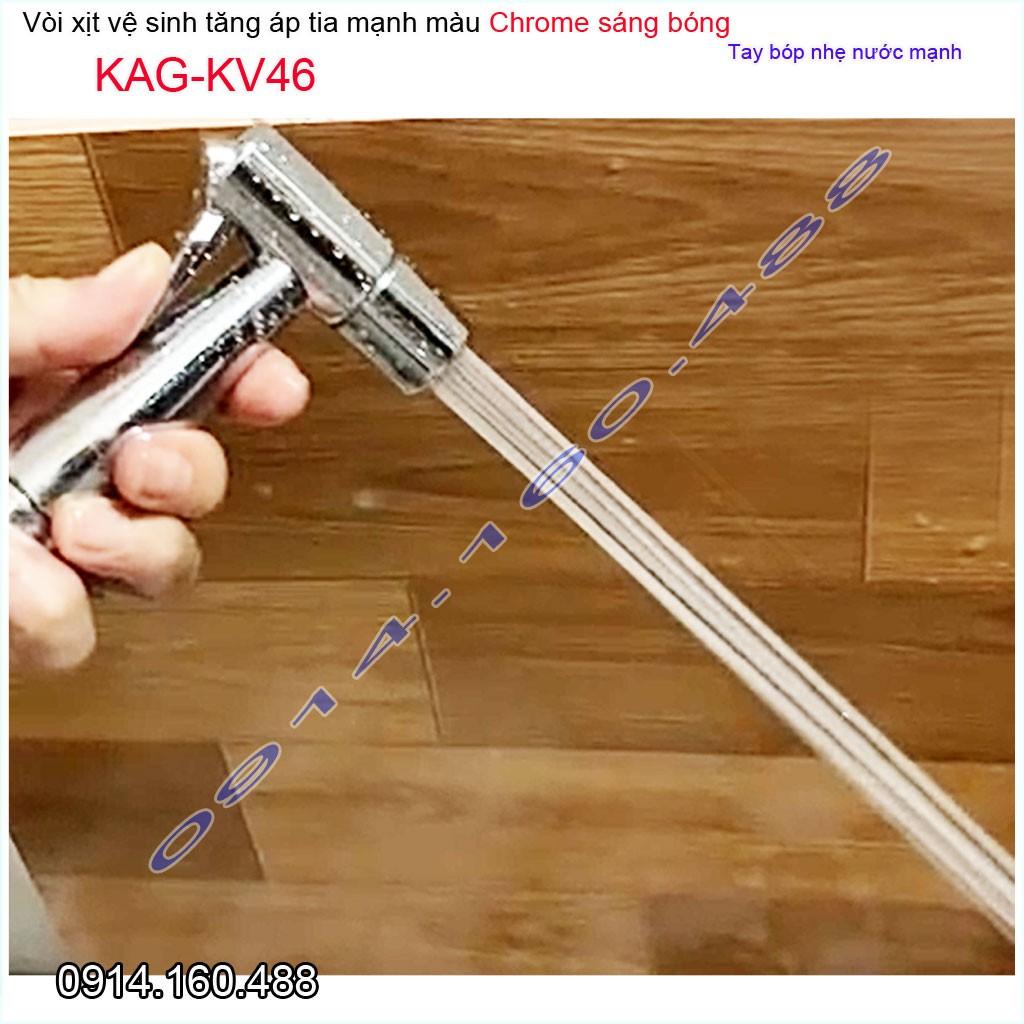 Vòi xịt vệ sinh nhà tắm KAG-KV46 vòi xịt bồn cầu màu inox tia nước mạnh sử dụng tốt siêu bền