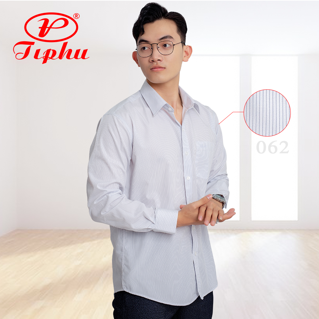 Áo somi nam kẻ sọc nhẹ nhàng, tươi sáng, chất liệu mềm mượt, thời trang công sở cao cấp, form chuẩn basic, vạt bầu, Amazing